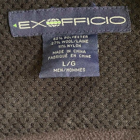 ExOfficio Jacket Wool Blend Zip Up Fishing Active Outdoor Mens Large EUC‎ - Picture 7 of 10